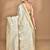 off white zari silk blend saree with blouse piece