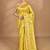 yellow banarasi silk blend chanderi saree with blouse piece