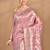 pink banarasi silk blend chanderi saree with blouse piece