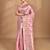 pink banarasi silk blend chanderi saree with blouse piece