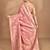 peach banarasi silk blend chanderi saree with blouse piece