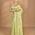 green banarasi silk blend chanderi saree with blouse piece