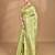green banarasi silk blend chanderi saree with blouse piece