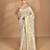 cream banarasi silk blend chanderi saree with blouse piece