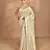 cream banarasi silk blend chanderi saree with blouse piece