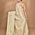 cream banarasi silk blend chanderi saree with blouse piece