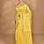 yellow banarasi silk blend chanderi saree with blouse piece