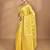 yellow banarasi silk blend chanderi saree with blouse piece