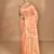 peach banarasi silk blend chanderi saree with blouse piece