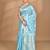 blue banarasi silk blend chanderi saree with blouse piece