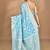 blue banarasi silk blend chanderi saree with blouse piece