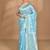 blue banarasi silk blend chanderi saree with blouse piece