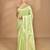 green banarasi silk blend chanderi saree with blouse piece