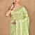 green banarasi silk blend chanderi saree with blouse piece
