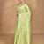 green banarasi silk blend chanderi saree with blouse piece