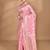 pink banarasi silk blend chanderi saree with blouse piece