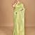 green banarasi silk blend chanderi saree with blouse piece