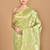 green banarasi silk blend chanderi saree with blouse piece