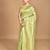green banarasi silk blend chanderi saree with blouse piece