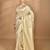 cream banarasi silk blend chanderi saree with blouse piece