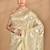cream banarasi silk blend chanderi saree with blouse piece