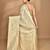 cream banarasi silk blend chanderi saree with blouse piece