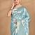 blue banarasi silk blend chanderi saree with blouse piece