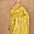 yellow banarasi silk blend chanderi saree with blouse piece