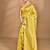 yellow banarasi silk blend chanderi saree with blouse piece