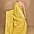 yellow banarasi silk blend chanderi saree with blouse piece