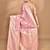 pink banarasi silk blend chanderi saree with blouse piece