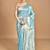 blue banarasi silk blend chanderi saree with blouse piece