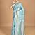 blue banarasi silk blend chanderi saree with blouse piece