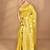 yellow banarasi silk blend chanderi saree with blouse piece