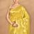 yellow banarasi silk blend chanderi saree with blouse piece