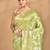 green banarasi silk blend chanderi saree with blouse piece