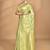 green banarasi silk blend chanderi saree with blouse piece