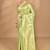 green banarasi silk blend chanderi saree with blouse piece