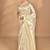 cream banarasi silk blend chanderi saree with blouse piece