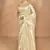 cream banarasi silk blend chanderi saree with blouse piece