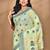light green chanderi silk blend saree with blouse piece