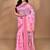 pink chanderi silk blend saree with blouse piece