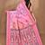 pink chanderi silk blend saree with blouse piece