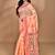 peach chanderi silk blend saree with blouse piece