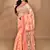 peach chanderi silk blend saree with blouse piece
