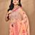 peach chanderi silk blend saree with blouse piece