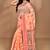 peach chanderi silk blend saree with blouse piece