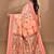 peach chanderi silk blend saree with blouse piece