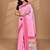 pink chanderi silk blend saree with blouse piece