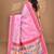 pink chanderi silk blend saree with blouse piece
